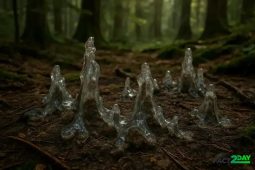 Lightning Fusing Forest Soil into Natural Glass