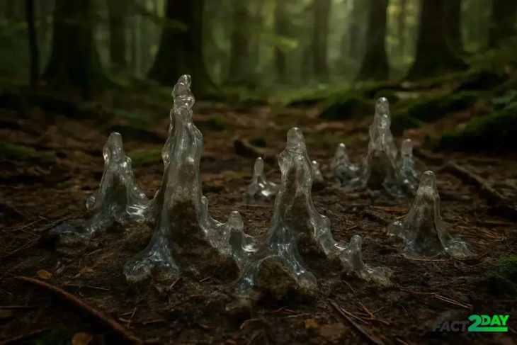 Lightning Fusing Forest Soil into Natural Glass