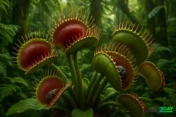 Giant carnivorous plants fascinate and frighten. Explore world of largest plants devouring insects and even small animals, focusing