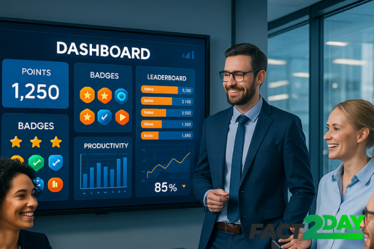Gamification business productivity boosts engagement, motivation, and performance using game mechanics in the workplace.